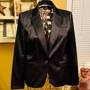 Apostrophe Black Satan Career Blazer Jacket